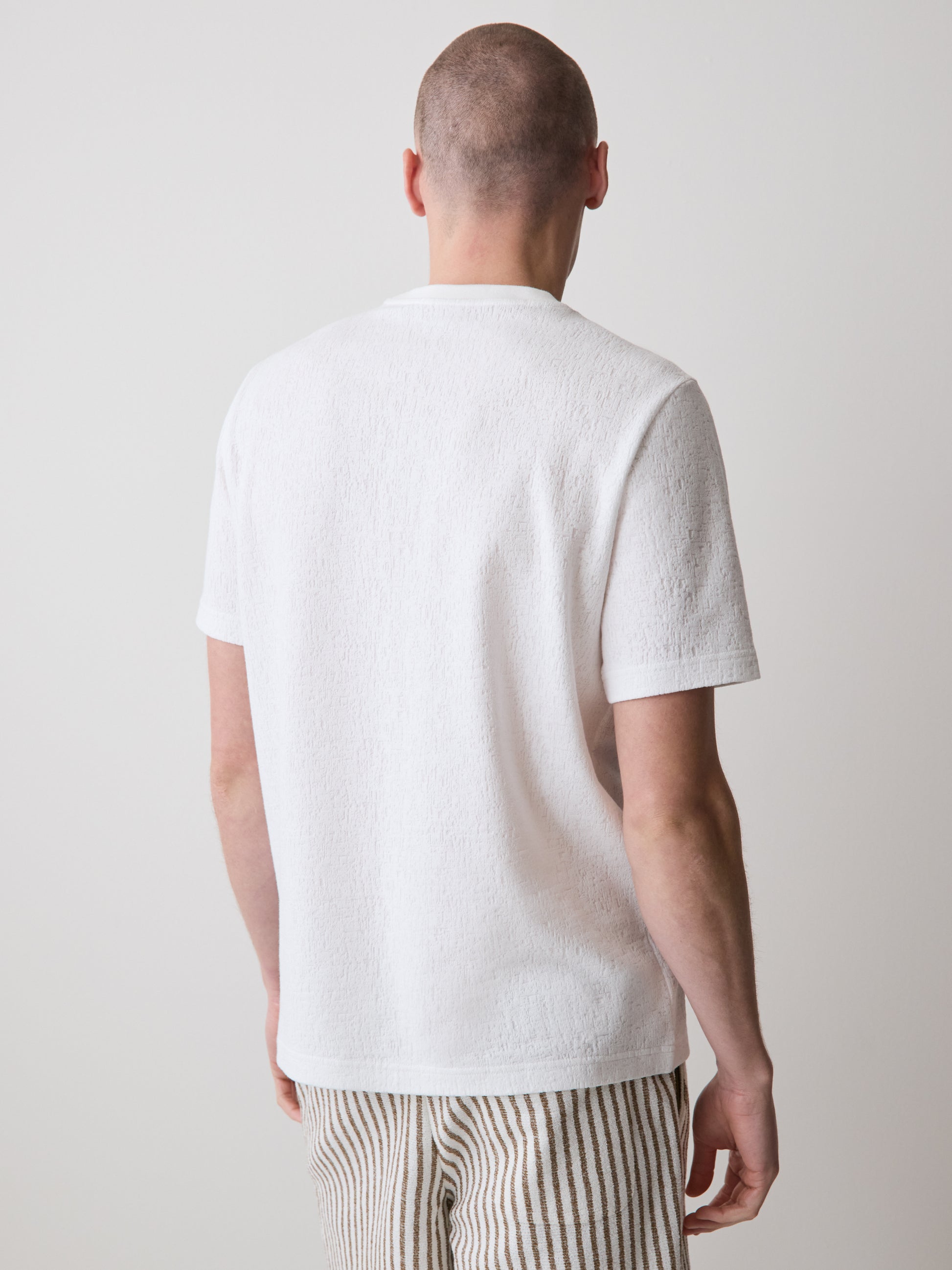Mens Knit Burnout Crew Neck T-Shirt