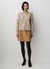 Long-Sleeve Crew-Neck Marled Cardigan