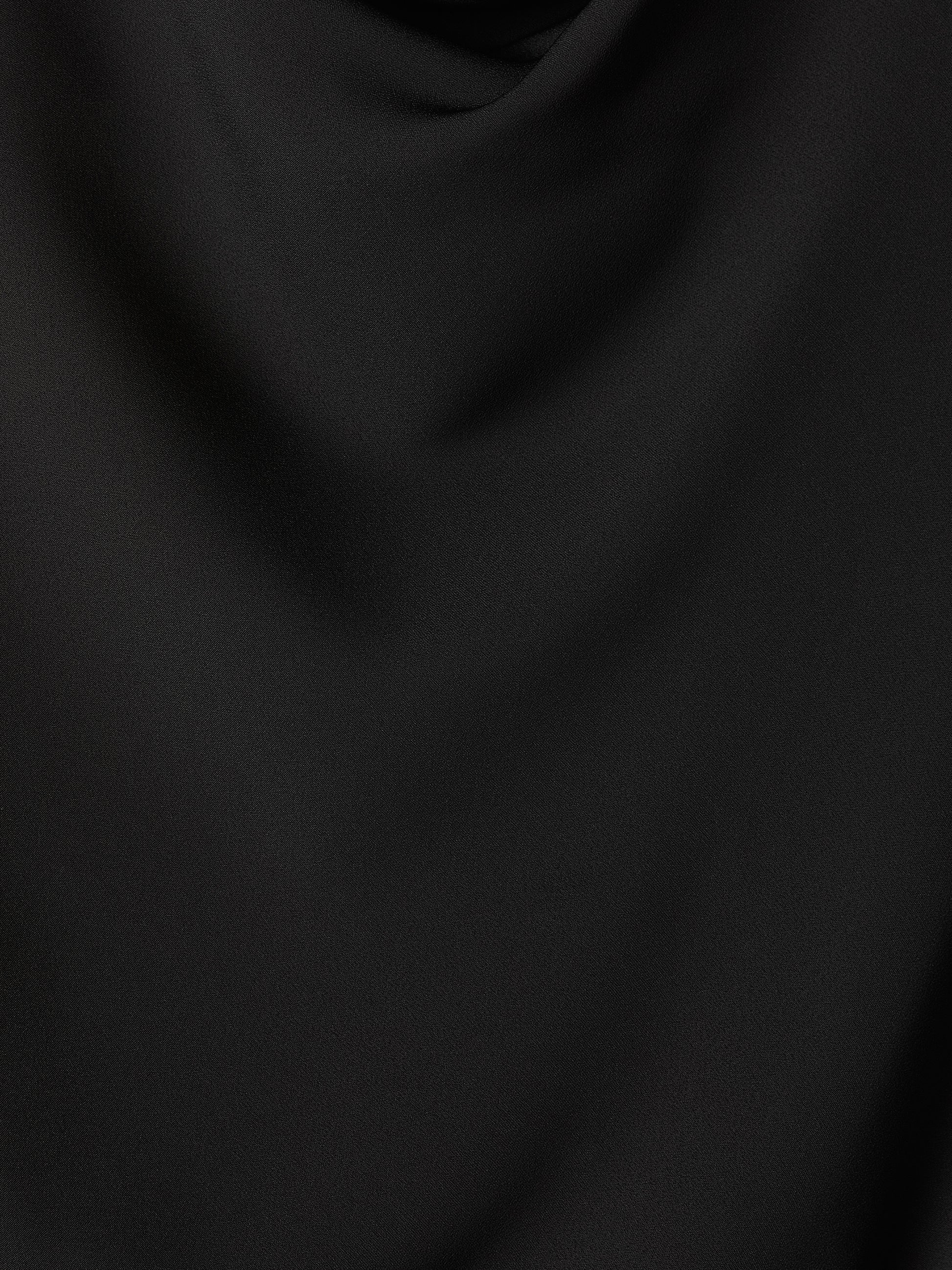 Woven Luxe Crepe Mock Neck Midi Dress