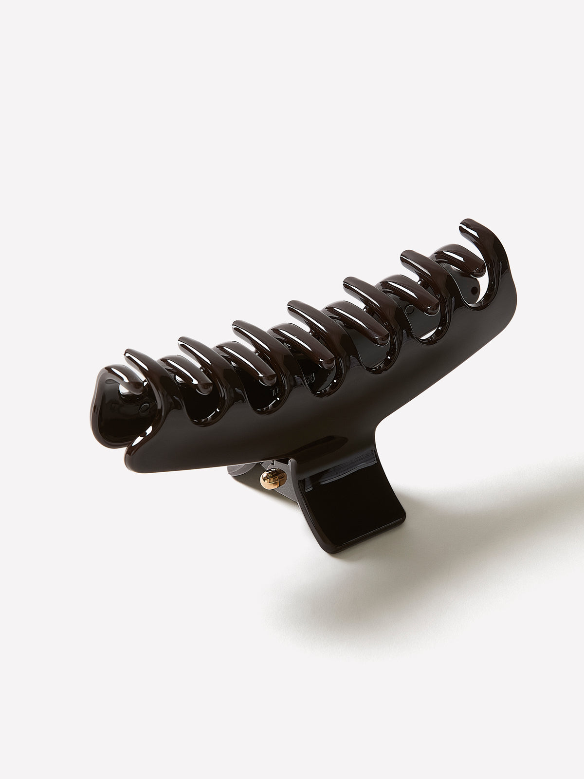 Hair Claw Dark Brown Medium Plastic Gripper