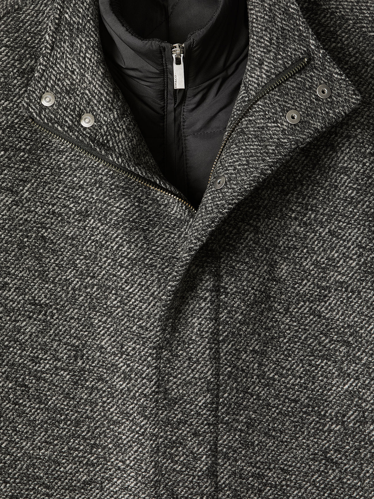 Classic Mock-Neck Wool Coat with Dickey