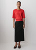 Knit Sweater with Shoulder Pads, Viscose Nylon Blend