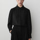 Silky Crepe Long-Sleeve Buttoned-Down Blouse