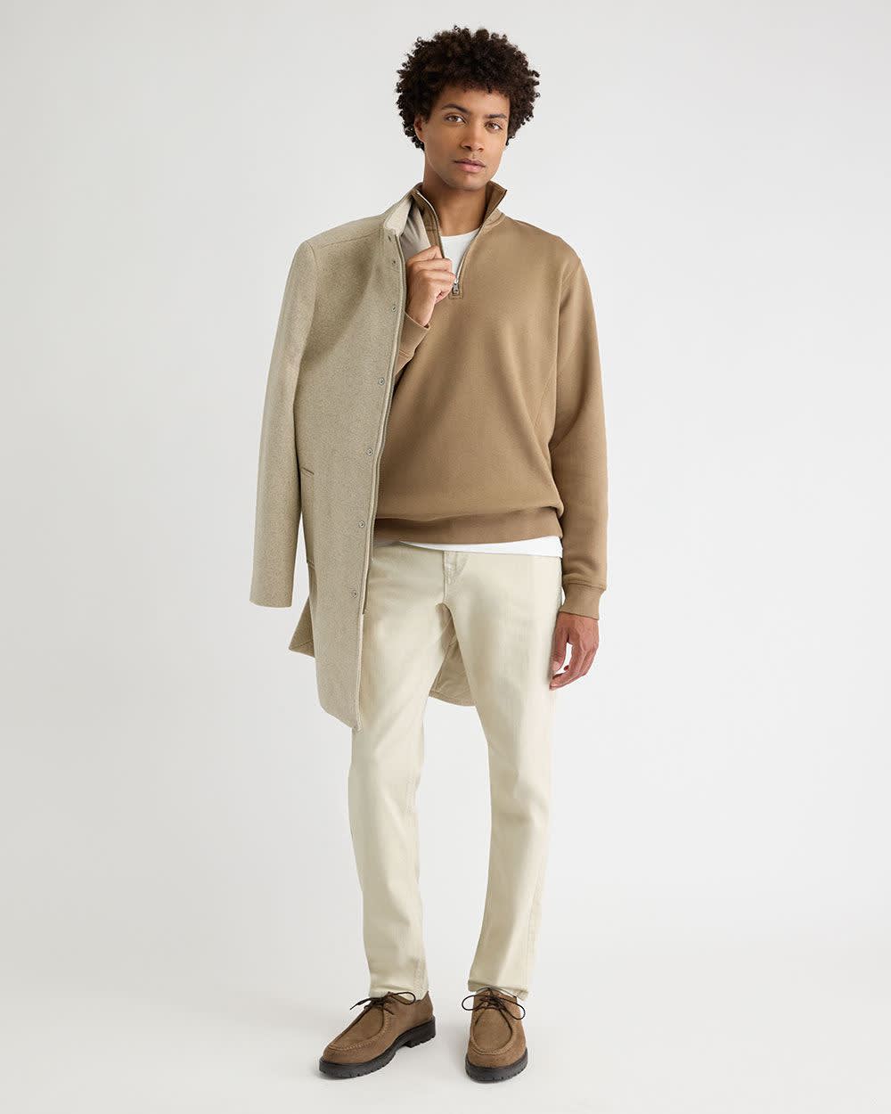 Long-Sleeve Quarter-Zip Mock-Neck Sweater