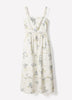 Sleeveless Square-Neck Linen-Blend Midi Dress