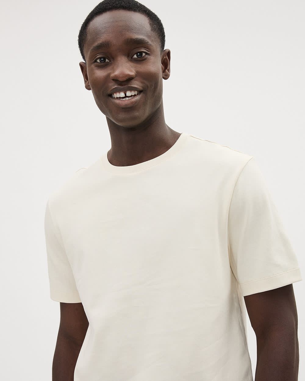 Refined Solid Interlock Cotton Crew-Neck Tee