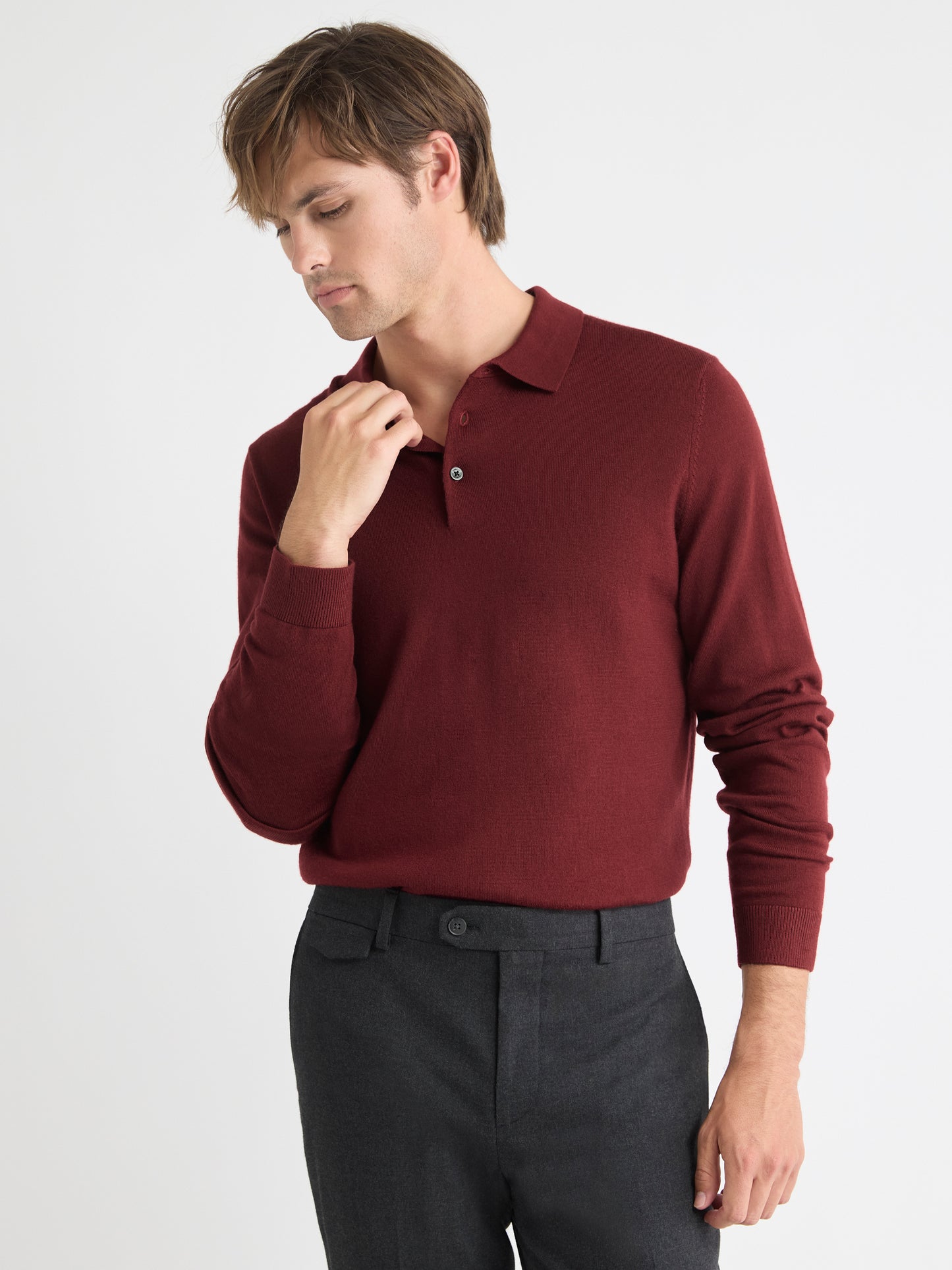 Merino Wool Polo Sweater