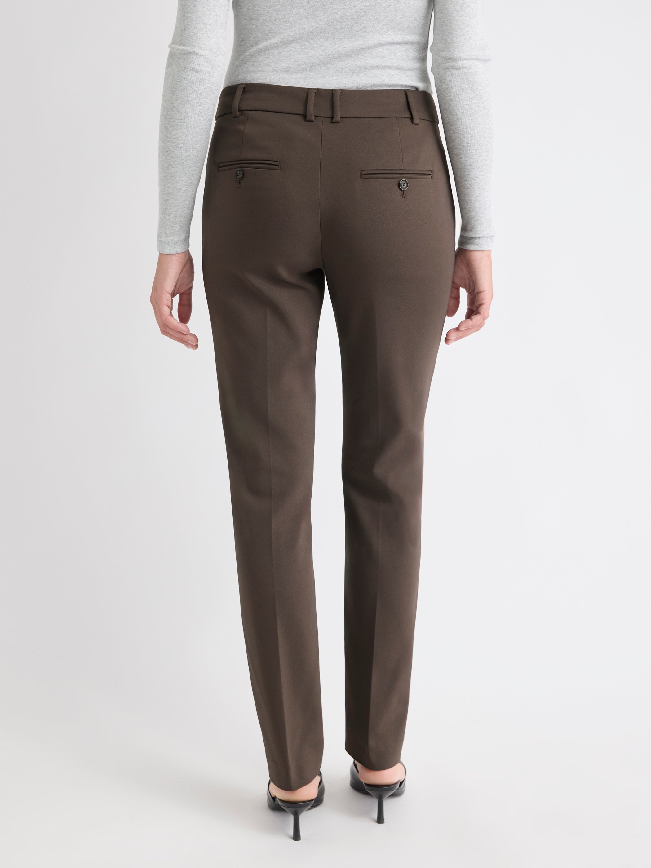 Pantalon Indispensable Signature à Jambe Étroite Pleine Longueur et Taille Mi-Haute