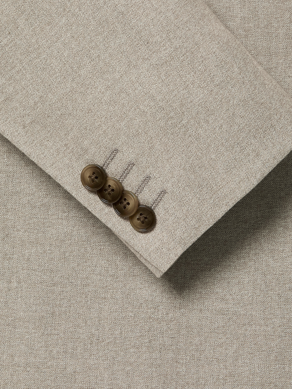 Double Breasted Blazer Brushed Avoine Fabric