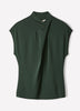 Extended-Sleeve Top with Crossover Draped Mock Neckline