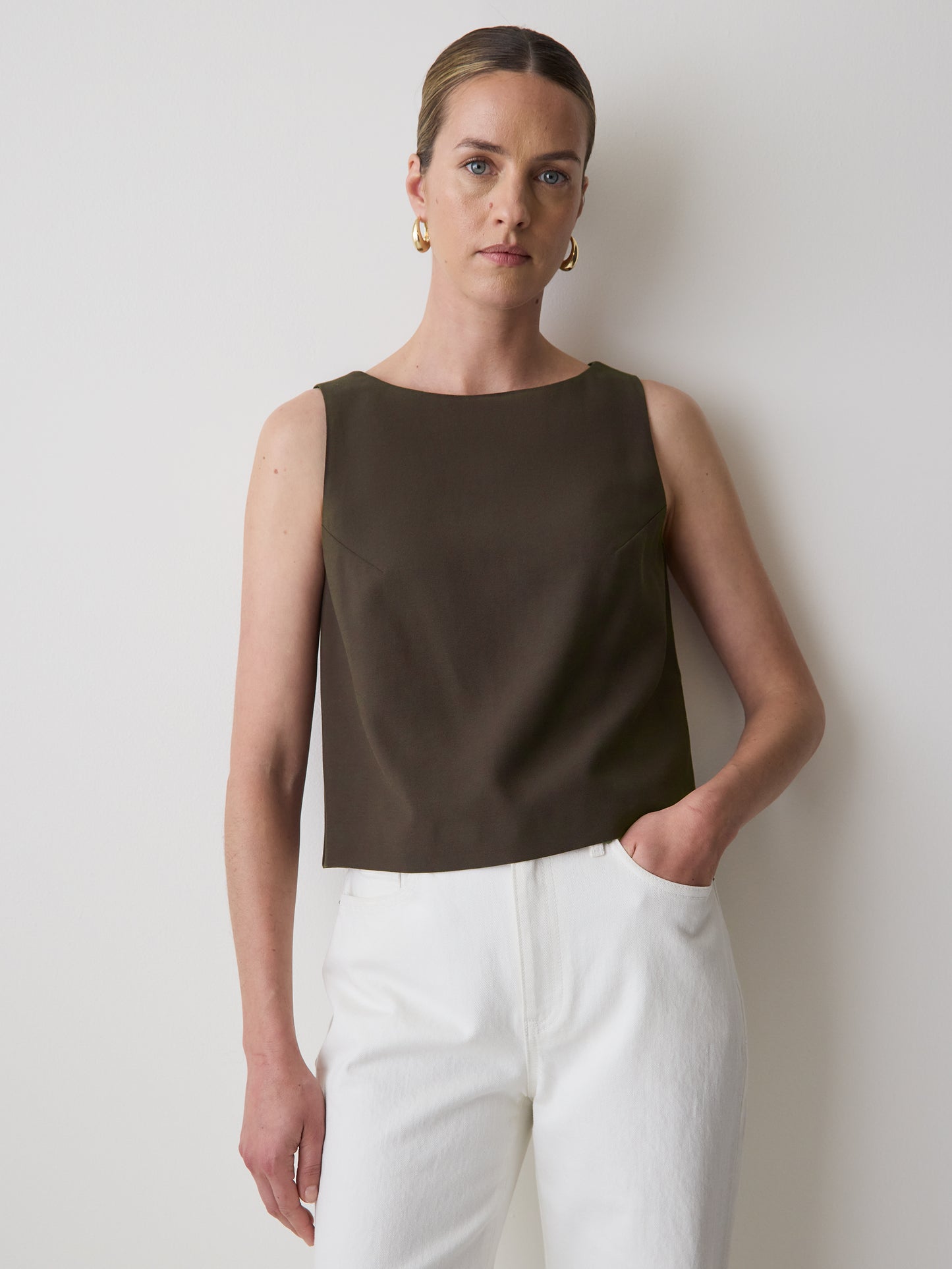 Camisole à Col Rond avec Détail Croisé au Dos