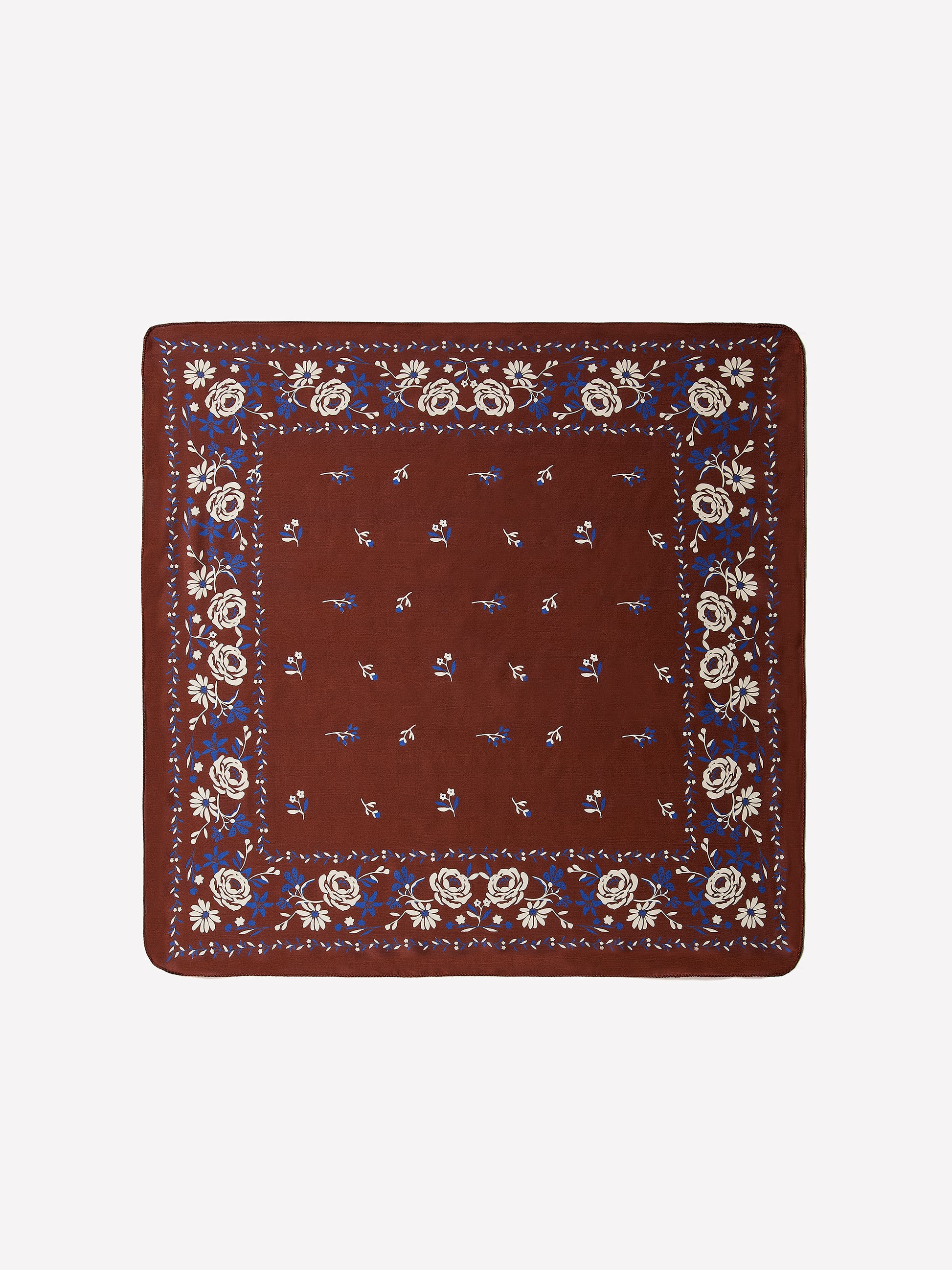 Square Silk Blend Floral Scarf 27"x27"