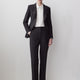 Woven High Rise Long Straight Stretch Pant