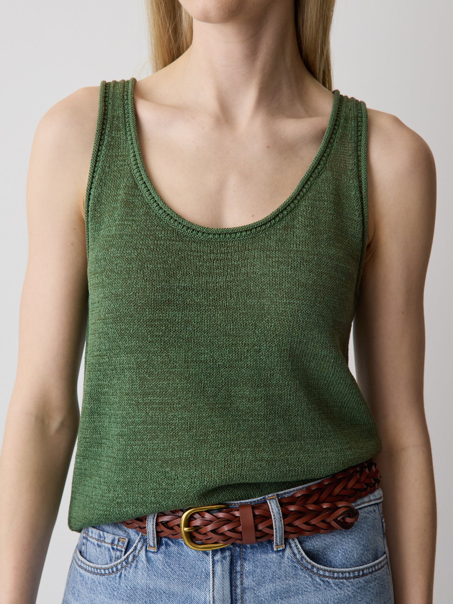 Knit Tank Top Cotton Blend Women