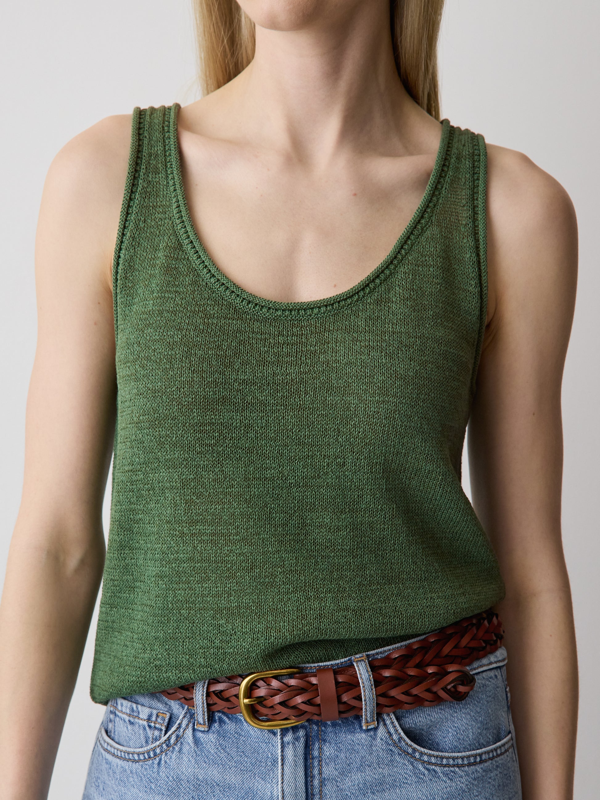 Knit Tank Top Cotton Blend Women
