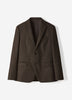 Slim Fit Dark Brown Brushed Twill Blazer