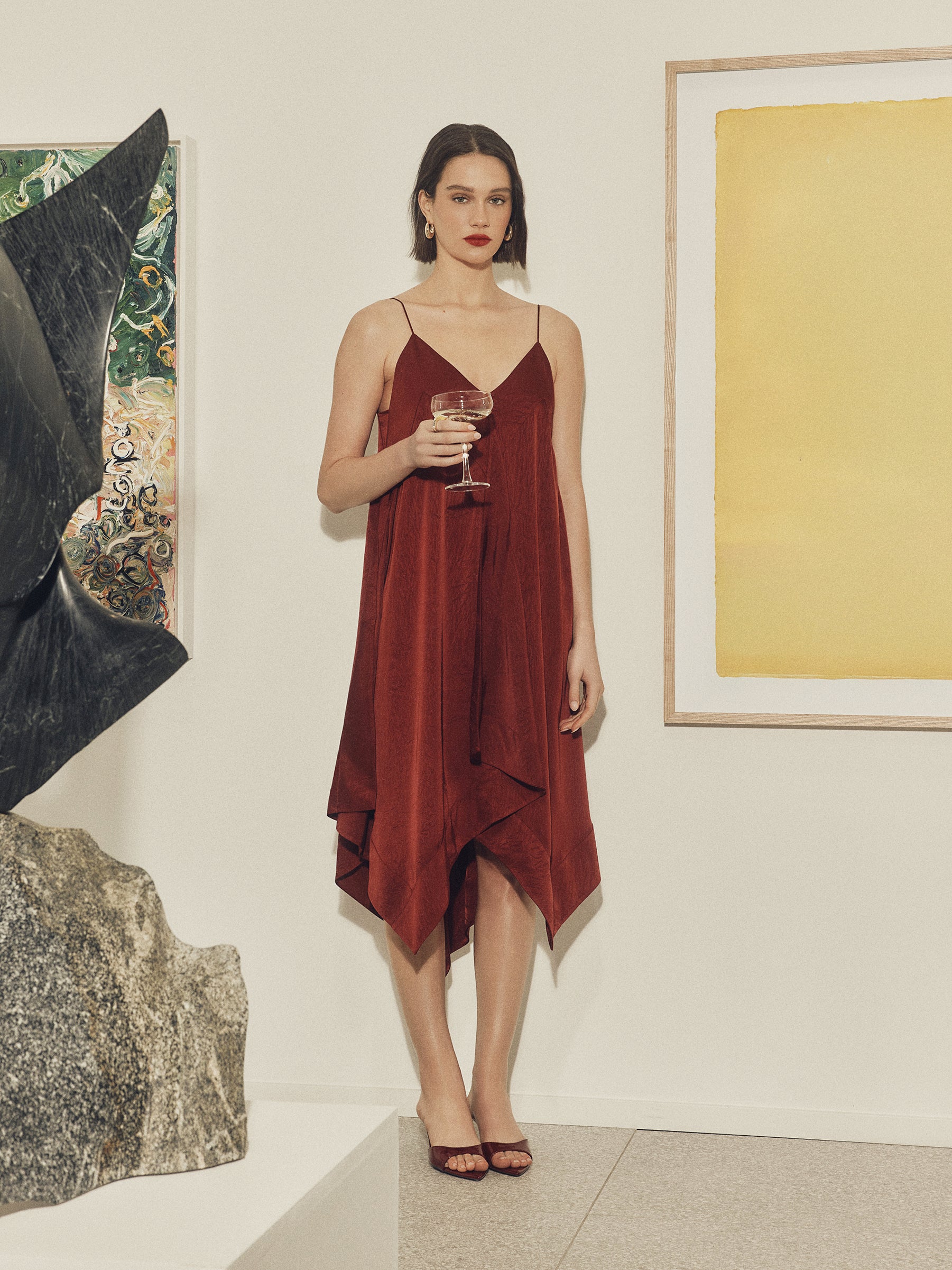 Sleeveless V-Neck Midi Dress