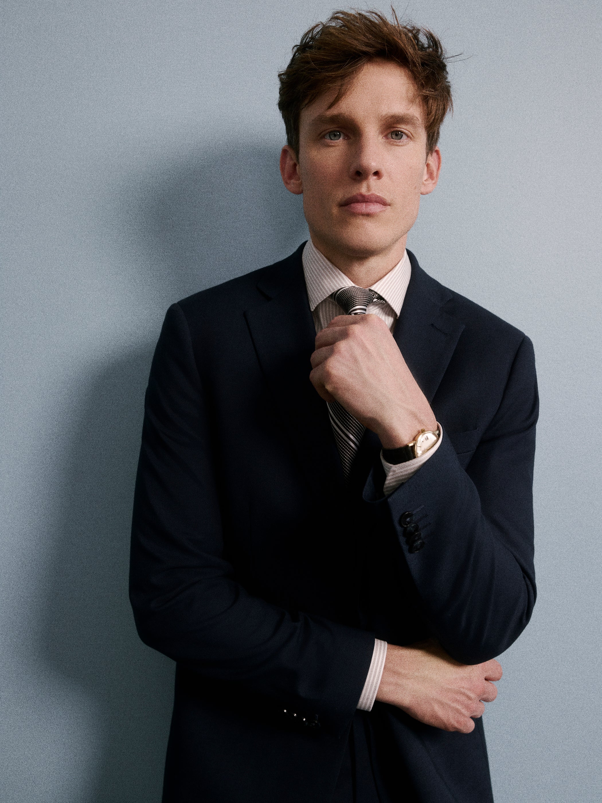 Slim Fit Navy Wool Suit Blazer