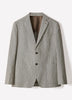 Houndstooth Linen-Blend Blazer
