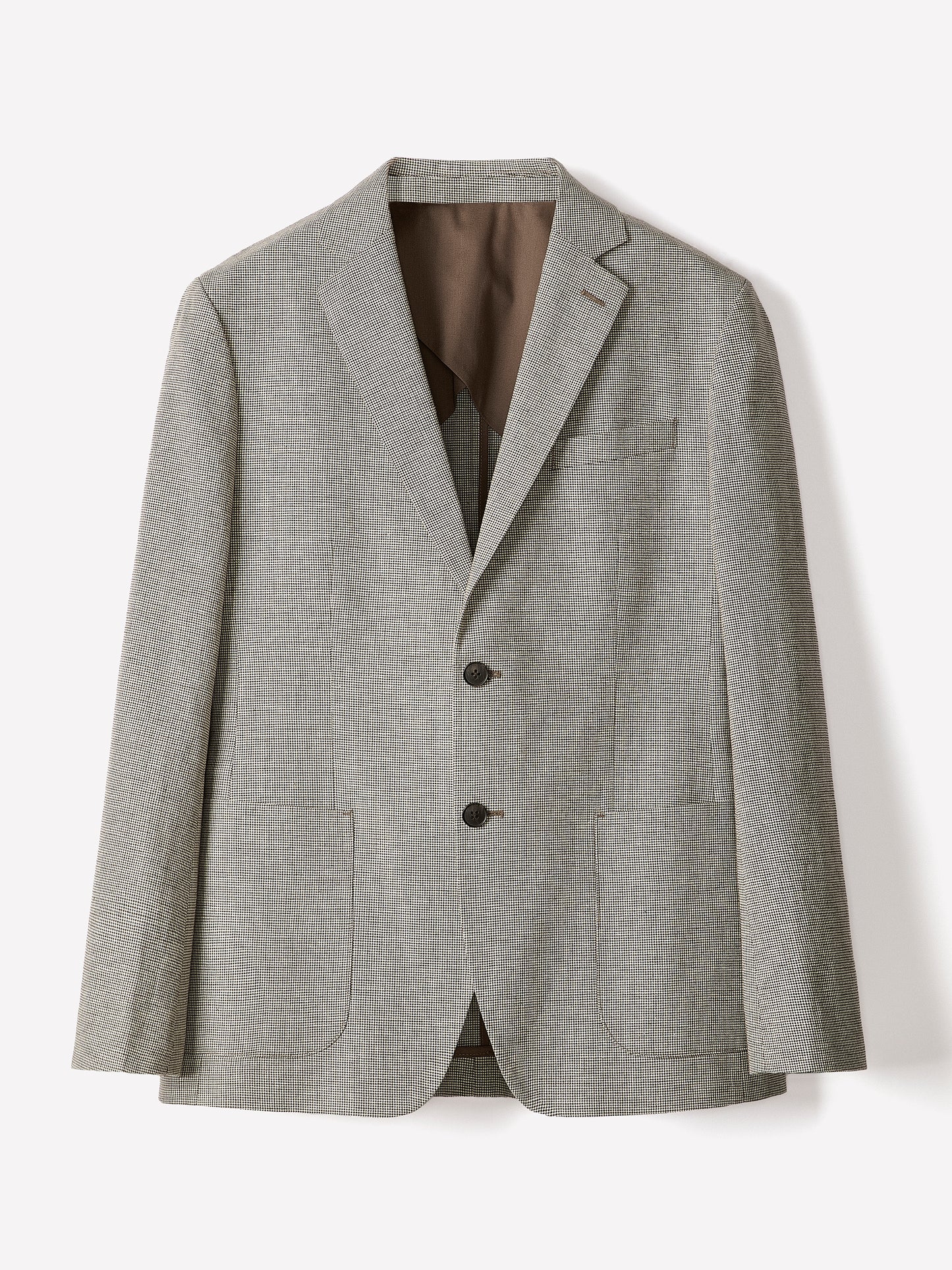 Houndstooth Linen-Blend Blazer