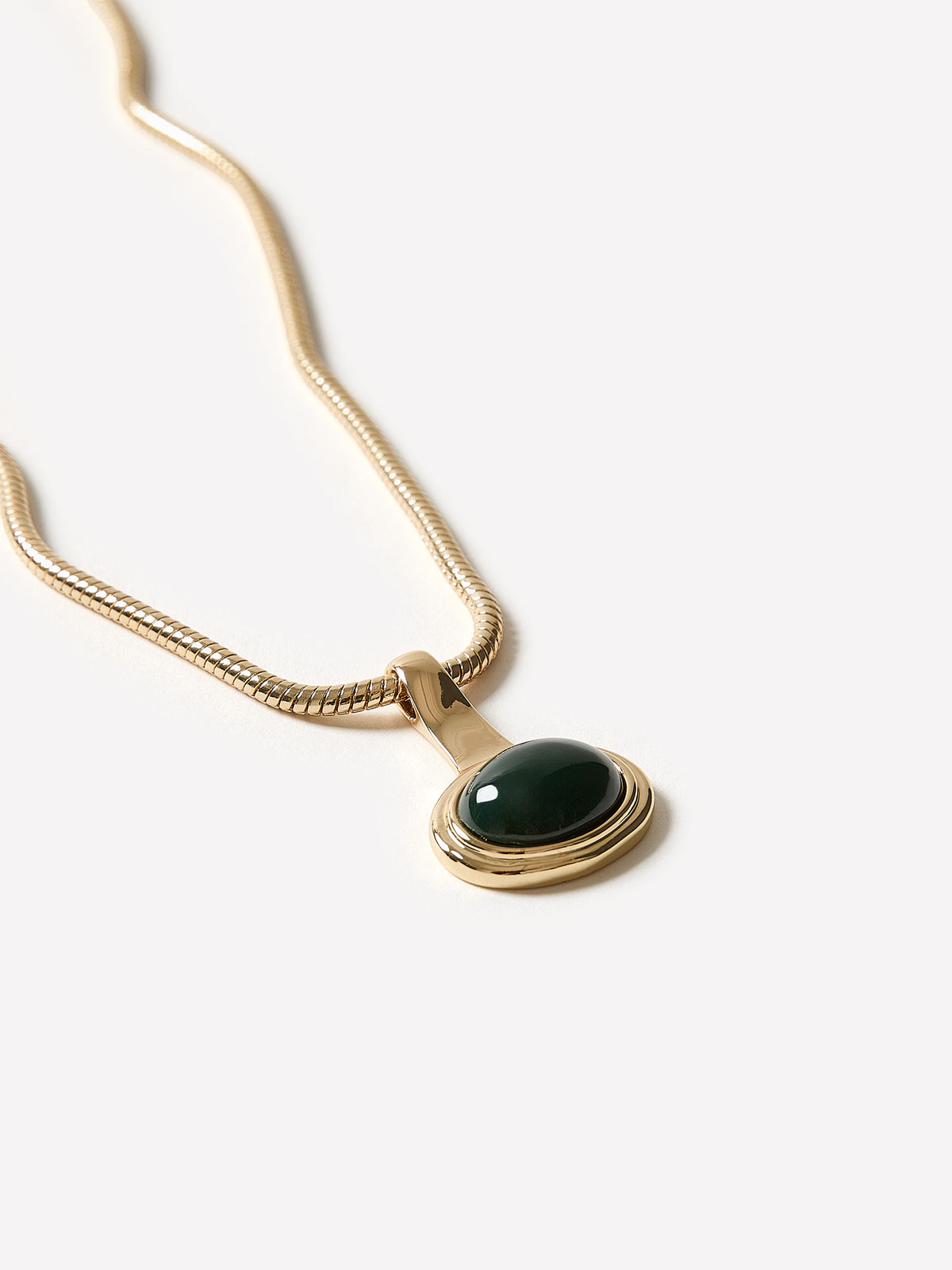 Pendant Necklace Thick Chain Tiger Eye Stone