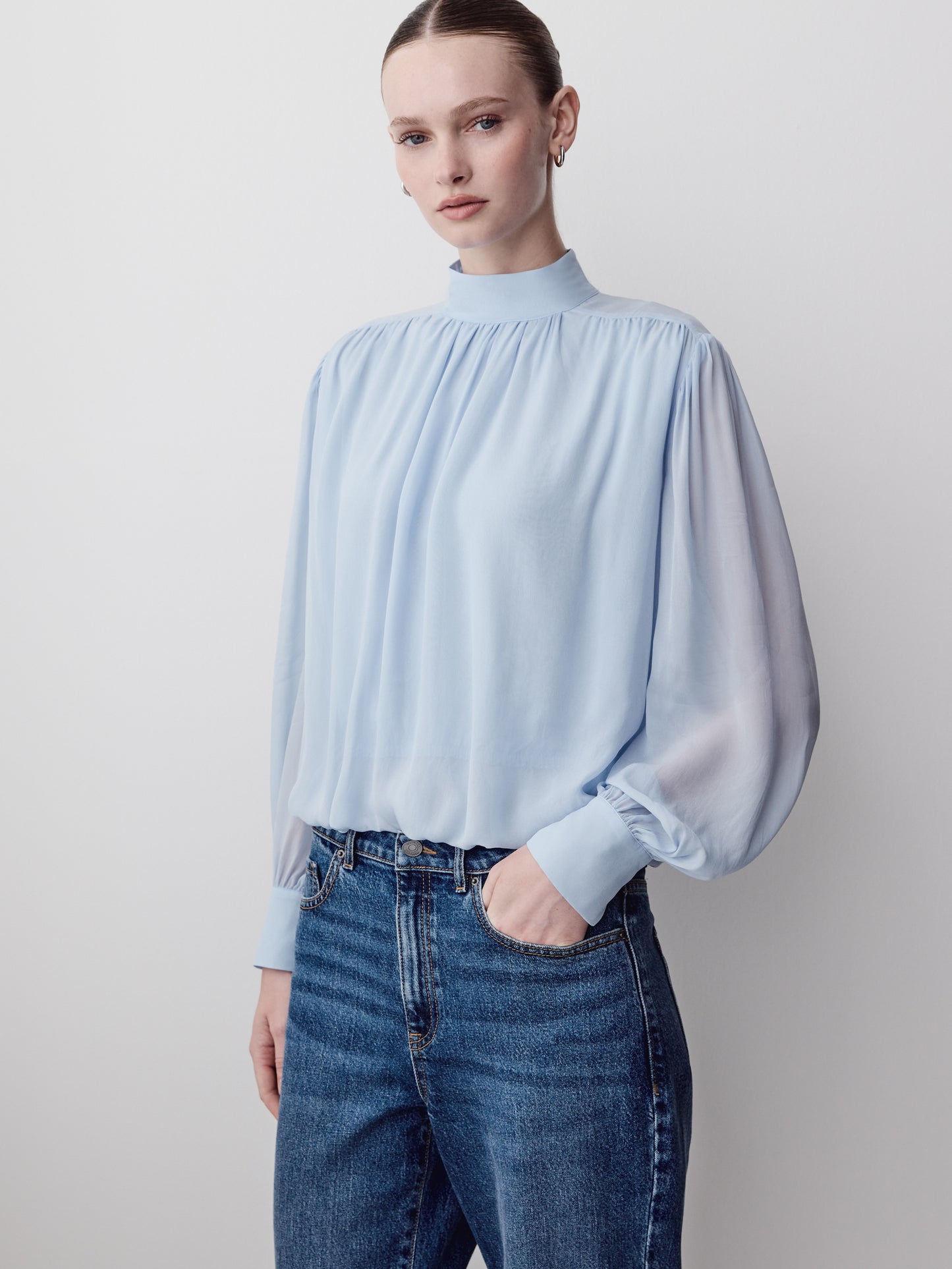 Woven Viscose Long Sleeve Blouse