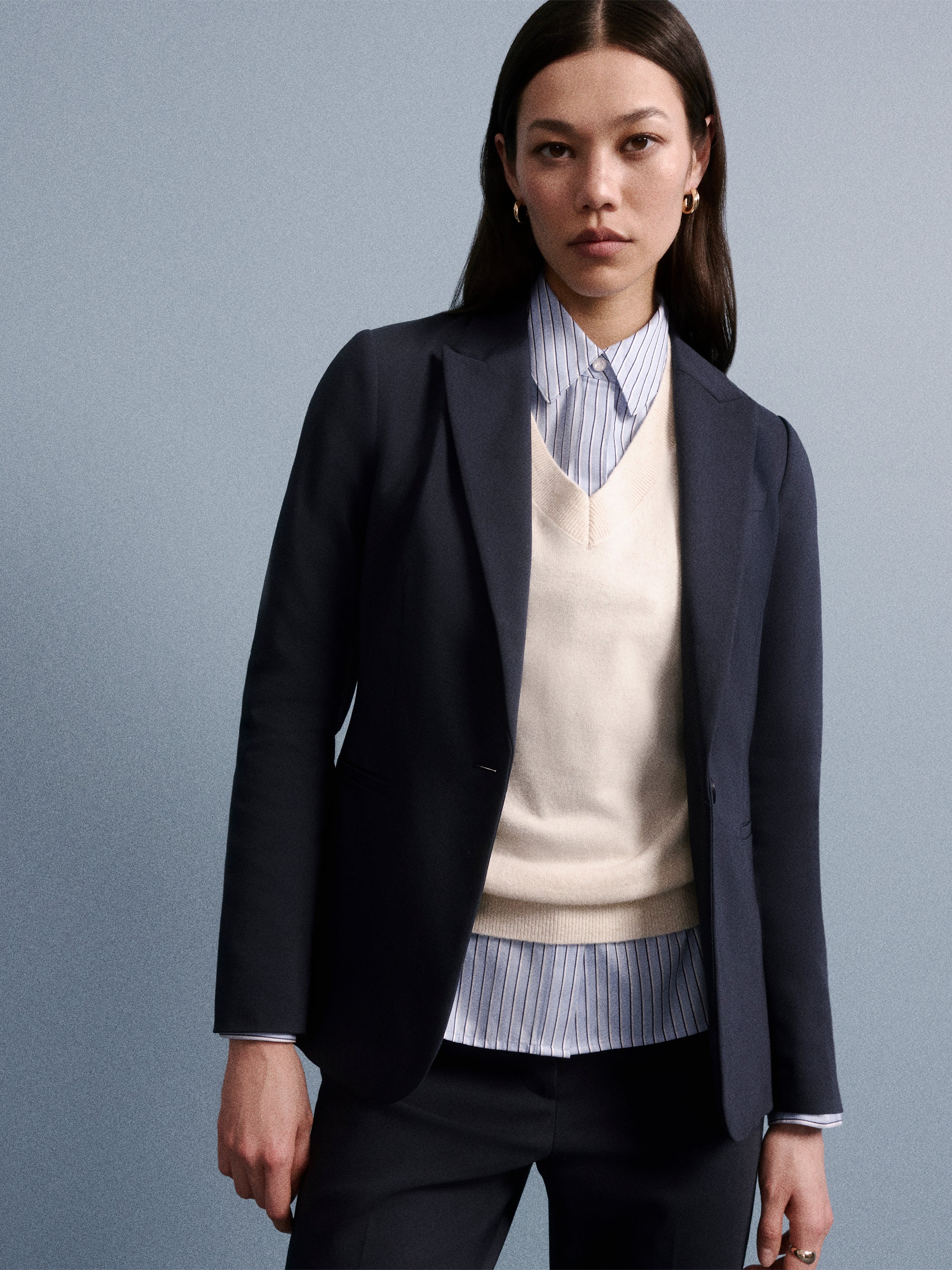 Pull en Laine Mérinos à Manches Longues et Col V