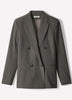 Striped Relaxed-Fit Double-Breasted Blazer