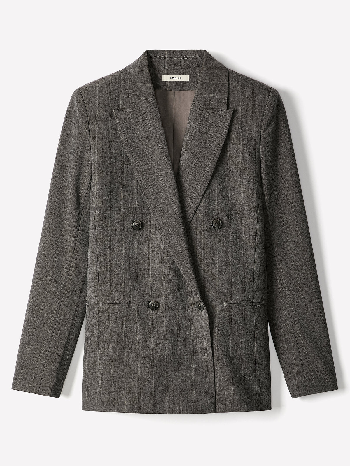 Striped Relaxed-Fit Double-Breasted Blazer