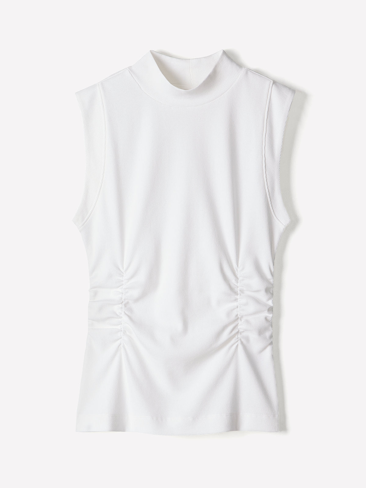 Knit Pullover Rib Mock Neck Top