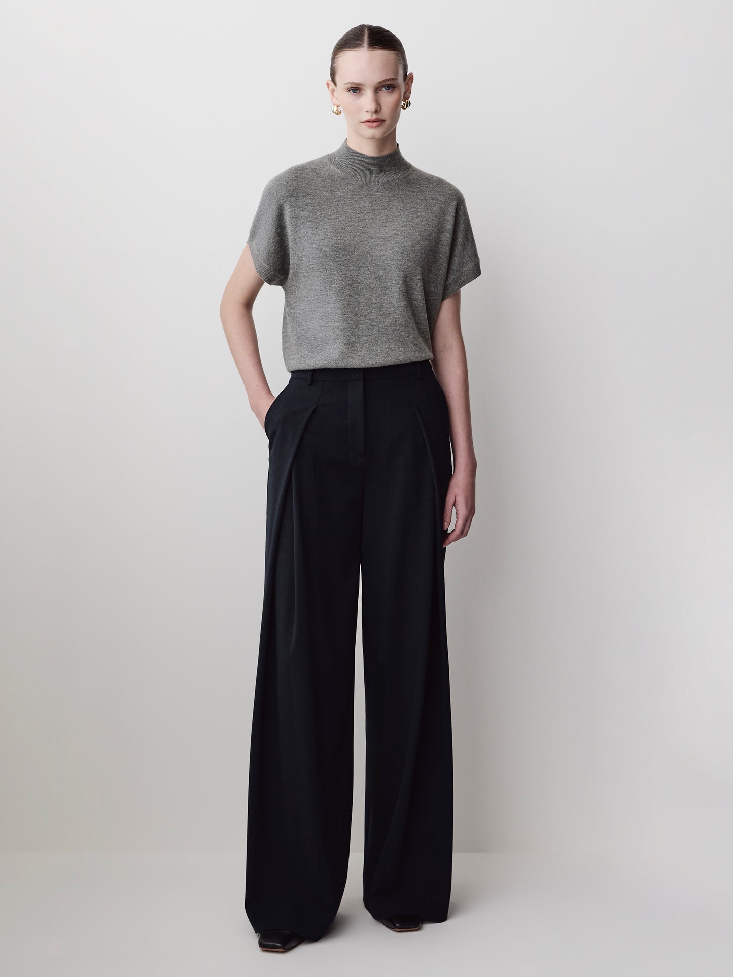 Ultra Wide High Rise Stretch Woven Pant