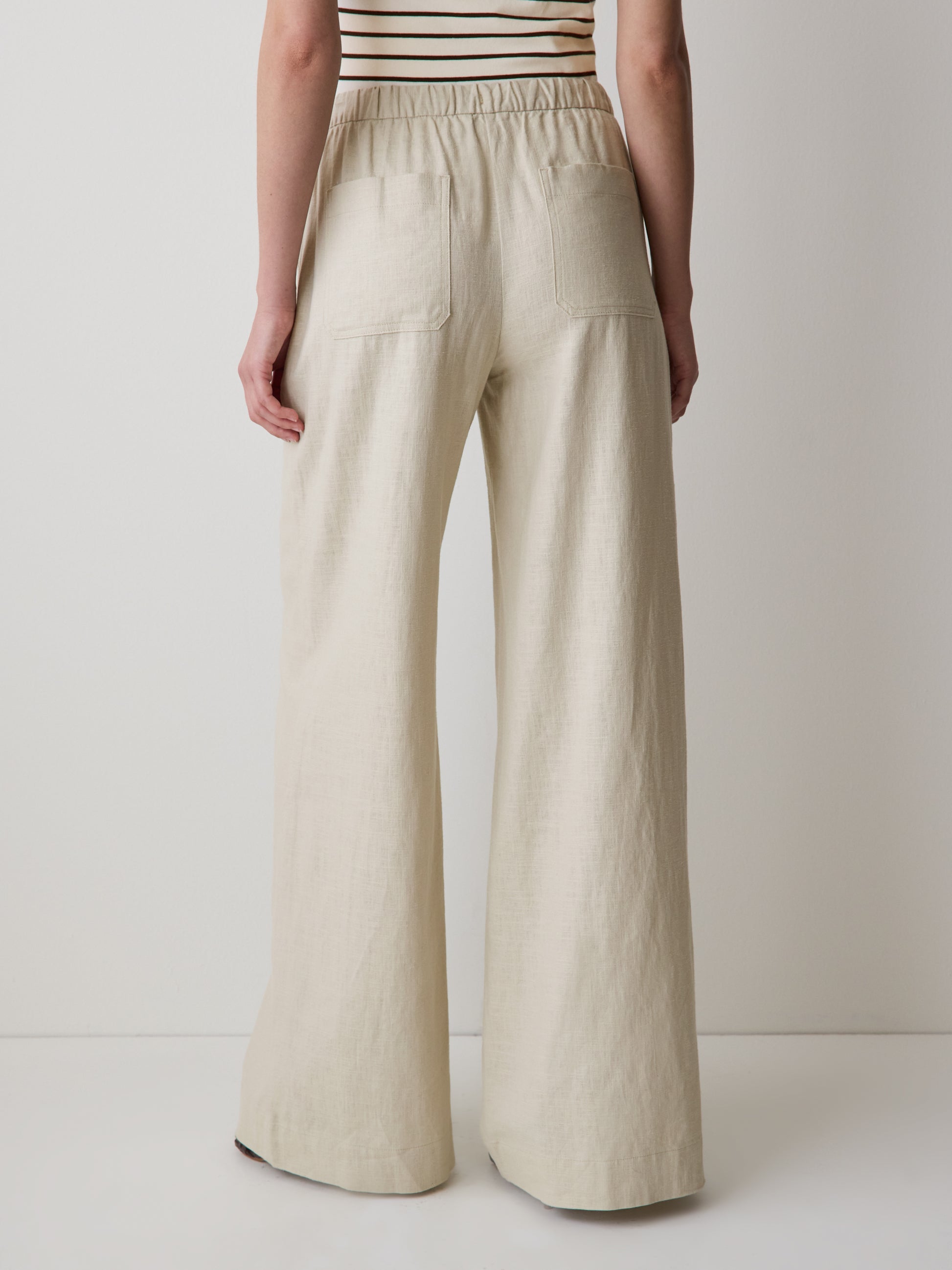 Linen Mid-Rise Wide-Leg Pant