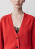 V-Neck Cardigan with Long Barrel Sleeves