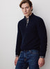 Men's Knit Cotton Cashmere Mock Zip Sweater