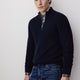 Men's Knit Cotton Cashmere Mock Zip Sweater