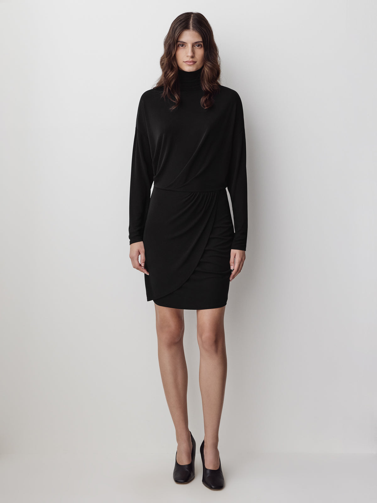 Long Sleeve Mock Neck Knit Dress