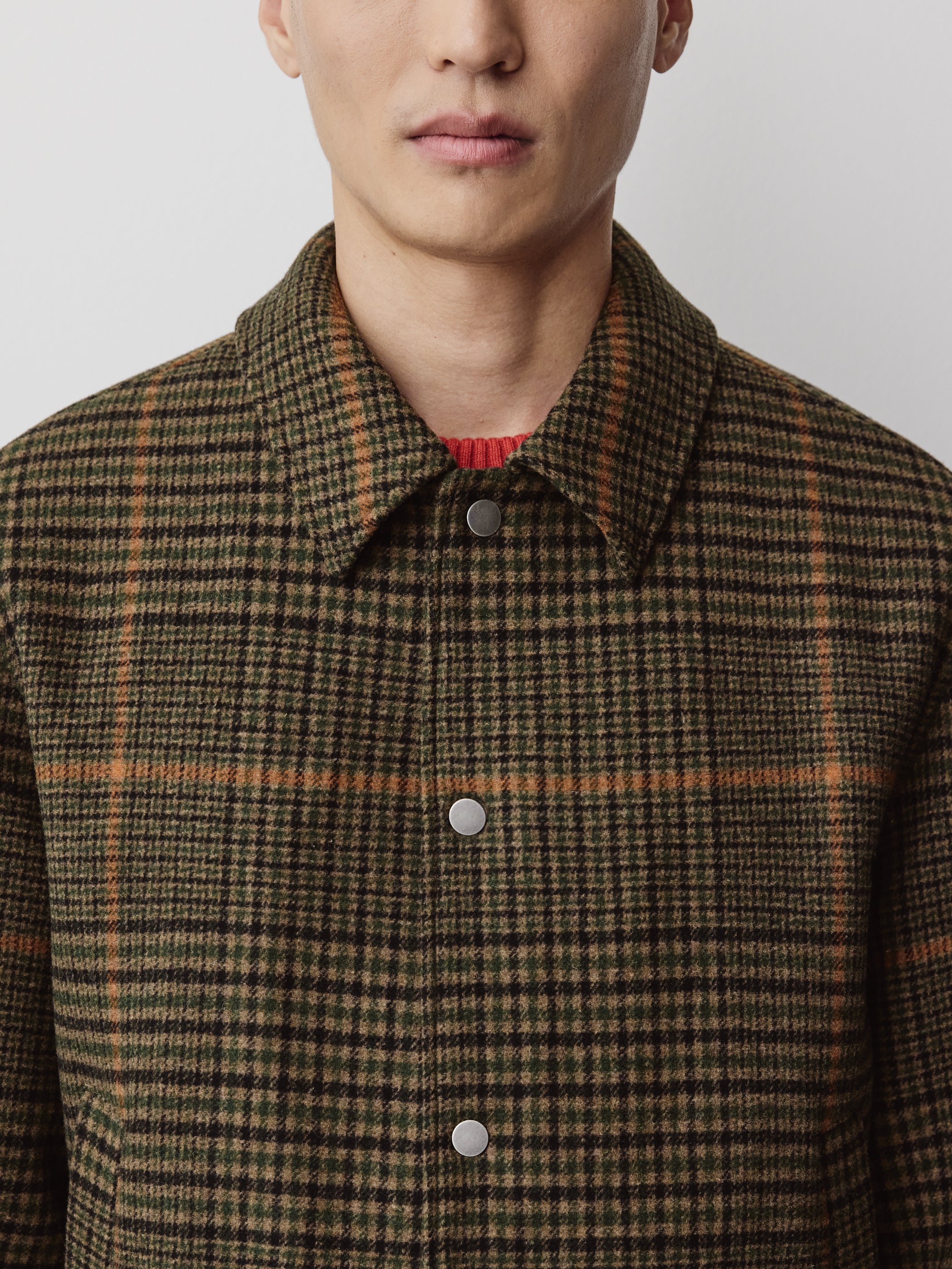 Plaid Wool-Blend Jacket