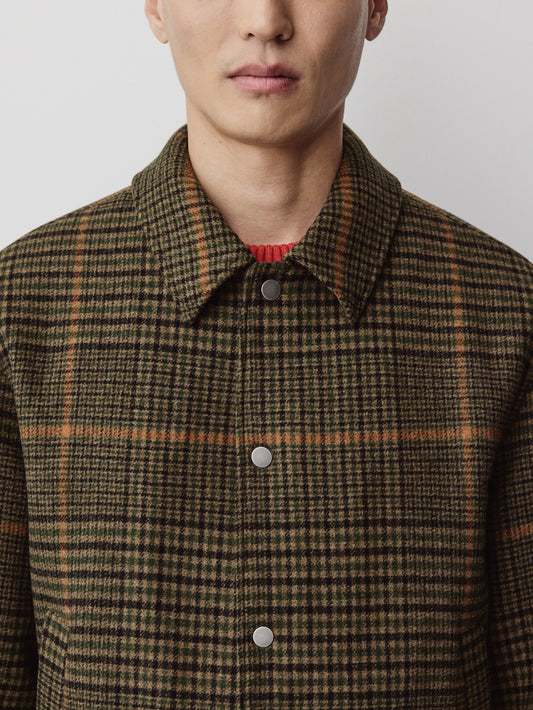 Plaid Wool-Blend Jacket