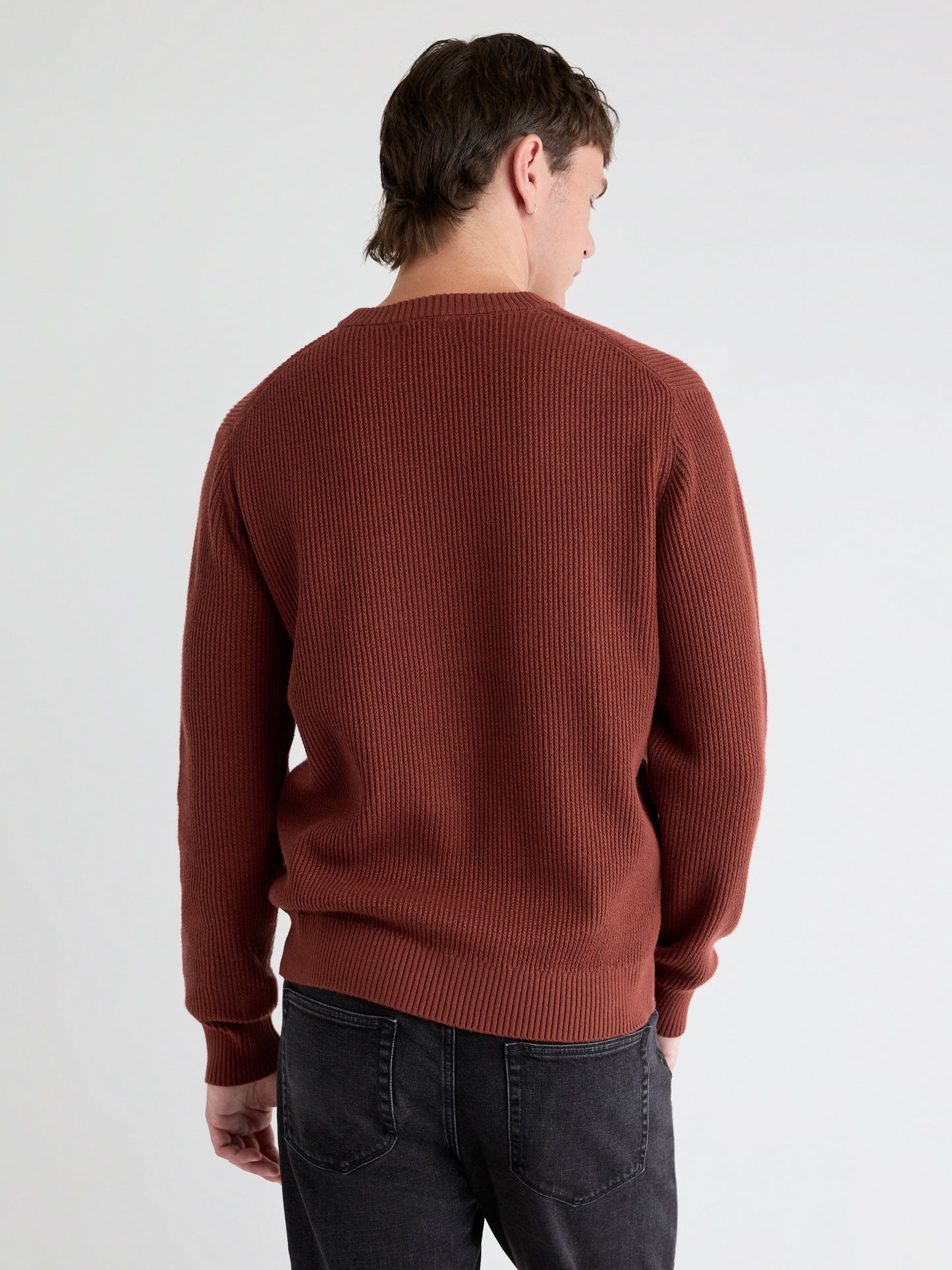 Cashmere-Blend Long-Sleeve Crew-Neck Sweater
