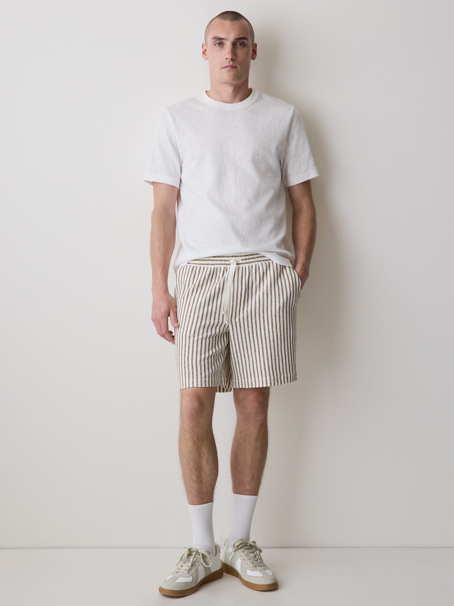 Mens Knit Burnout Crew Neck T-Shirt