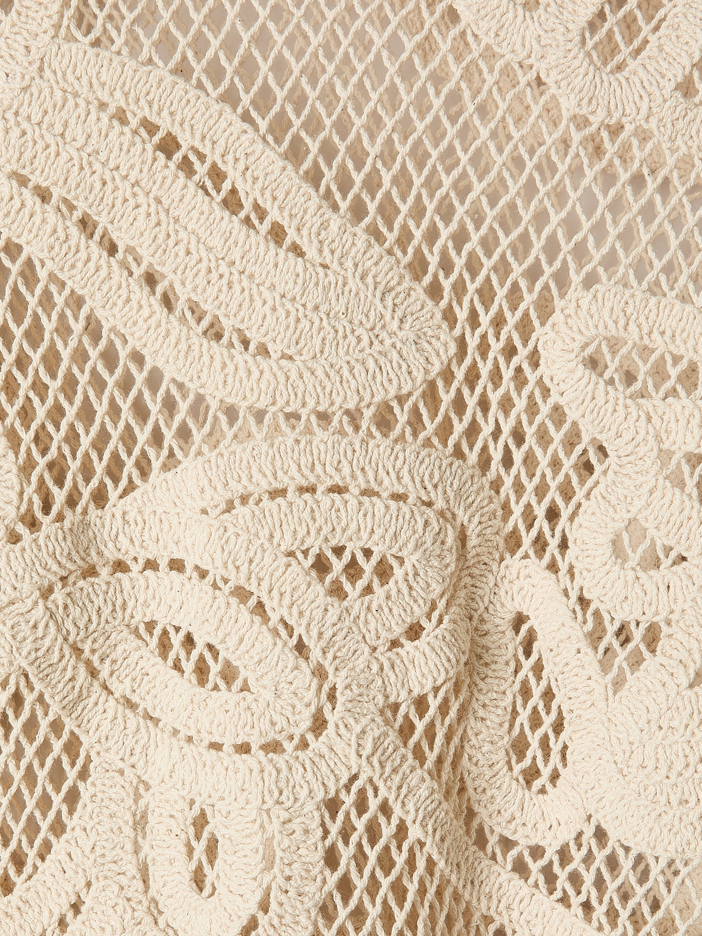 Long-Sleeve Crew-Neck Top with Crochet Details