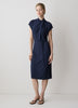 Knit Midi Dress With Belted Neck
