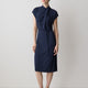 Knit Midi Dress With Belted Neck