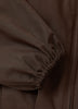 Woven Collarless Bomber Jacket with Zip Front