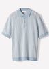 Striped Short-Sleeve Polo Sweater