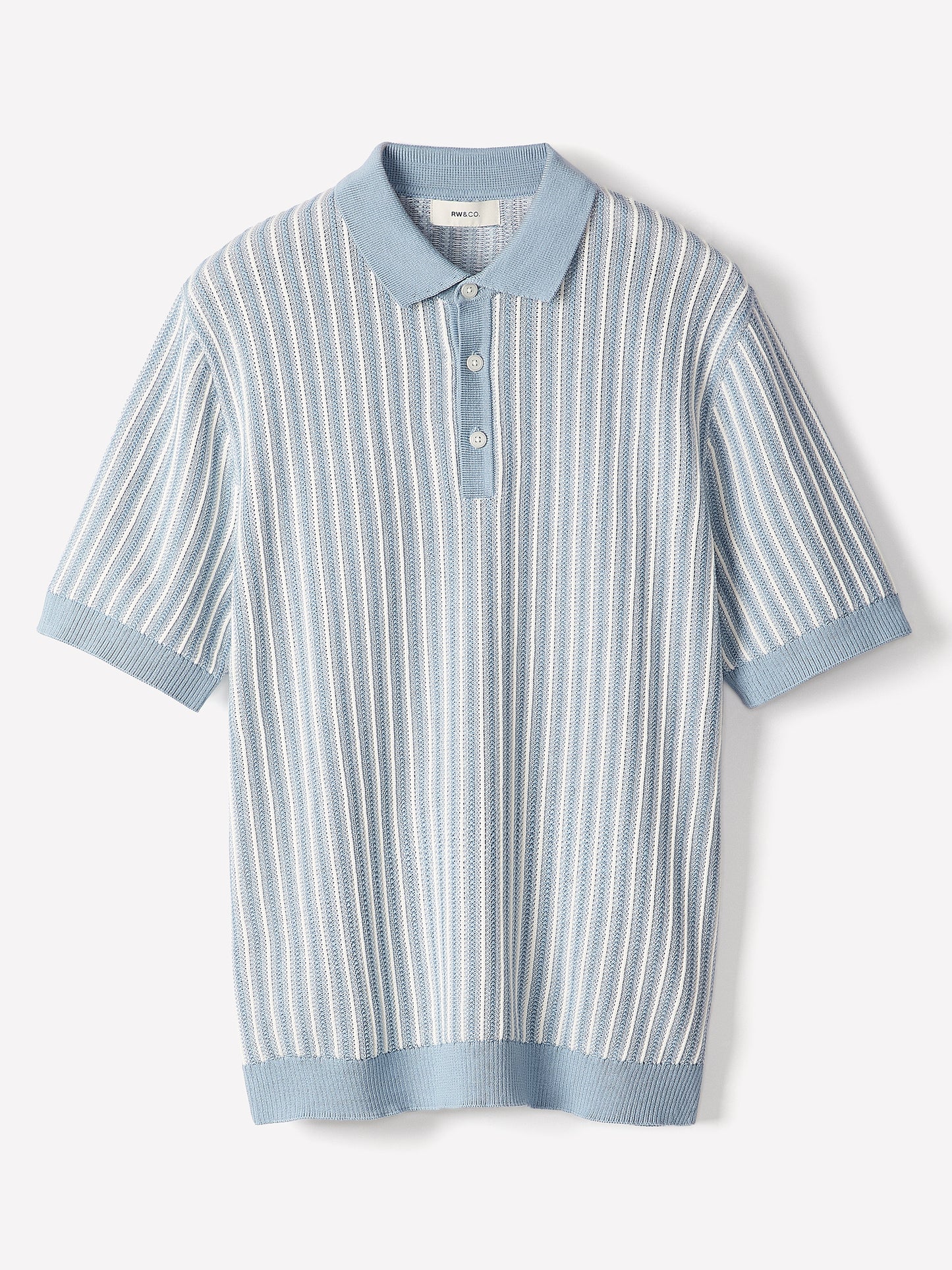 Striped Short-Sleeve Polo Sweater