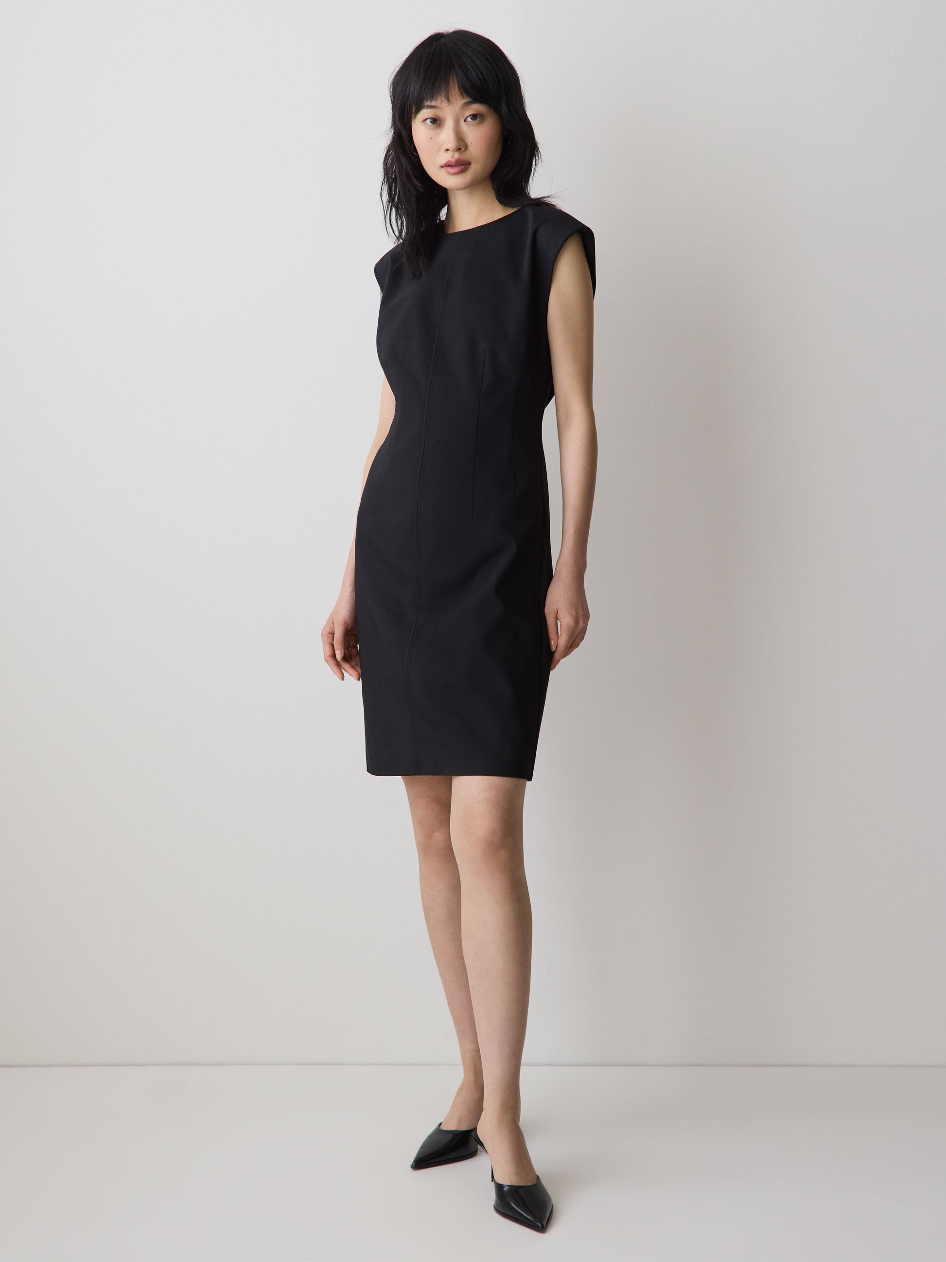 Sleeveless Crew-Neck Mini Dress