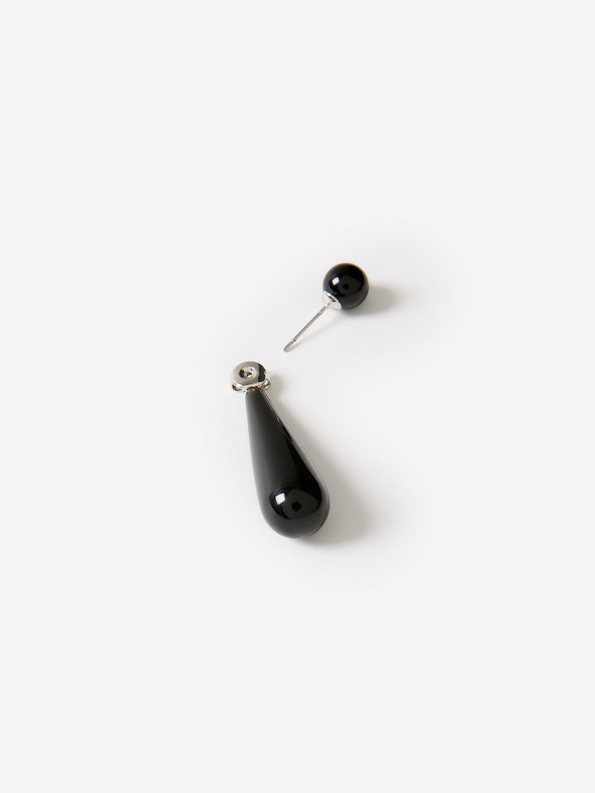 Teardrop Pendant Earrings with Black Onyx Stones