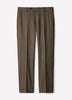 Tailored-Fit Striped Brown Wool Suit Pant