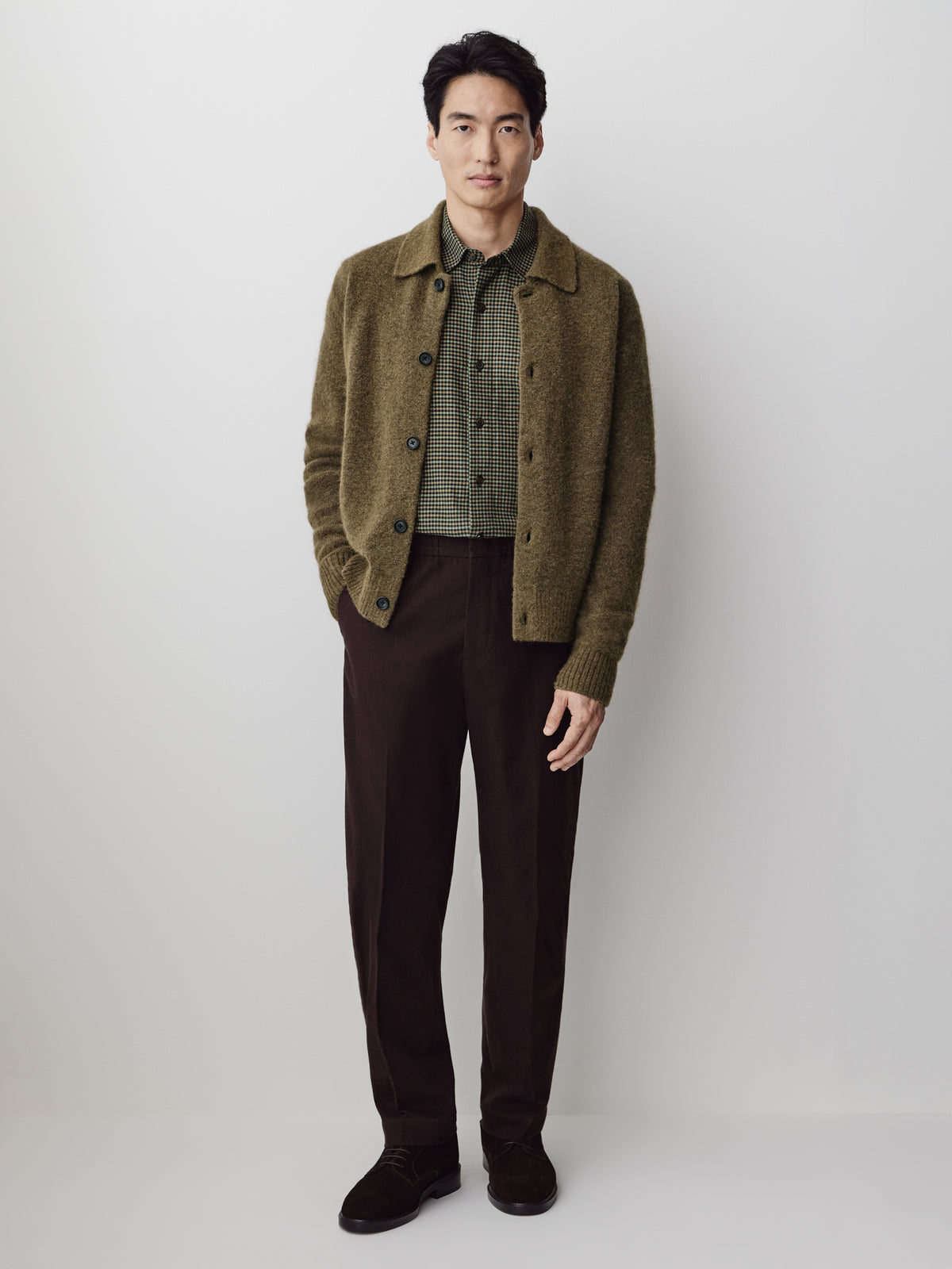 Tailored-Fit Brushed-Knit Pant